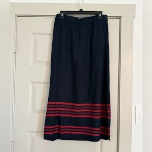 J. Jill Blue and Red Maxi Skirt for Casual Resort Wear